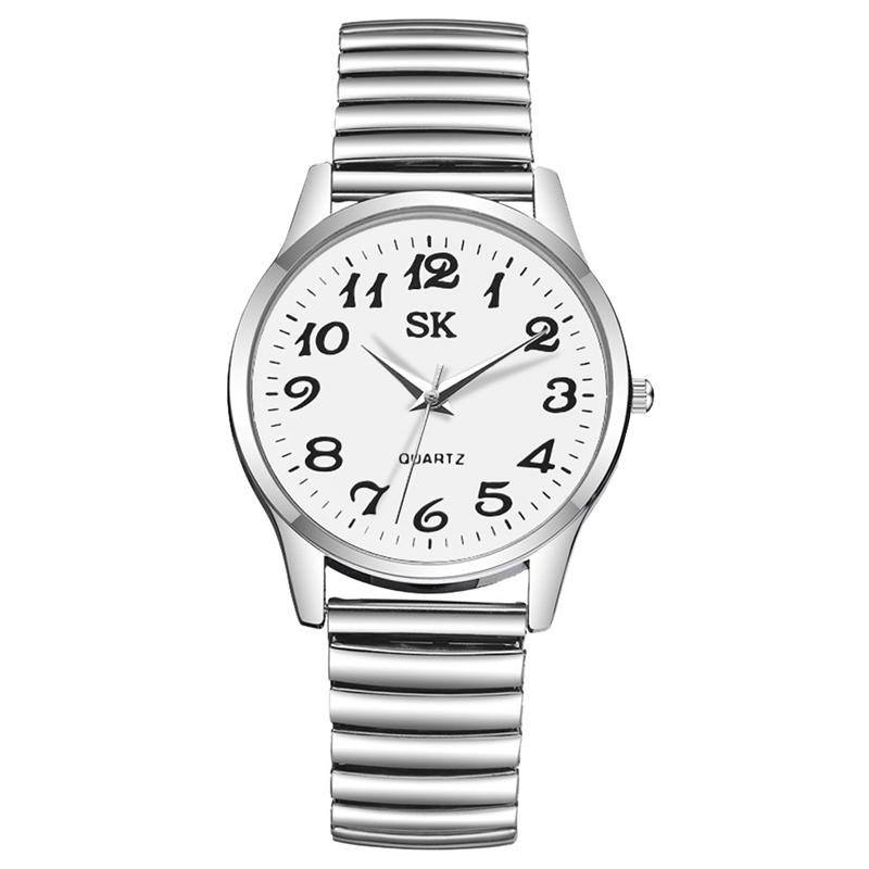 New Fashion Personality Style Women Watch Casual Quartz Watch Elastic Elastic Band Classic Digital Scale Wristwatches Men Watch