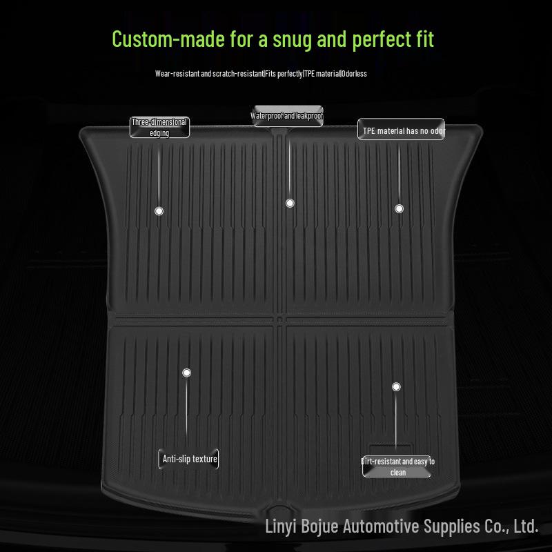 Tesla Model Y TPE Trunk Mat: Waterproof, Wear-Resistant, Easy to Clean Floor Protection
