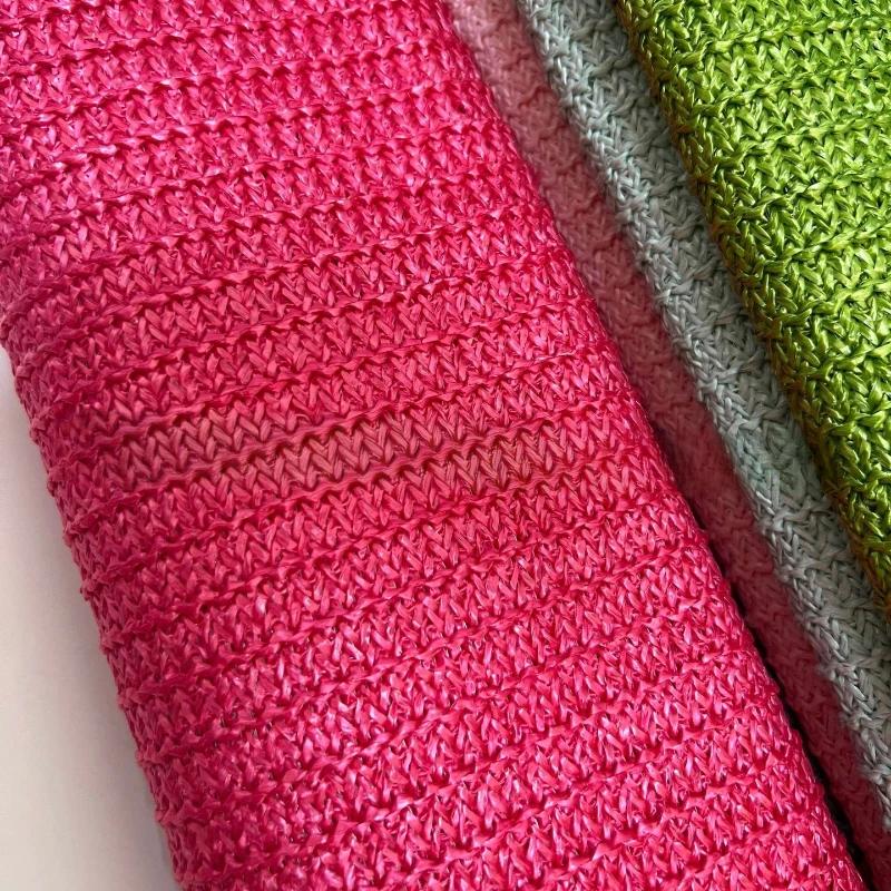 1 Yard PP Raffia Gewebter Stoff Atmungsaktiv Umweltfreundlich PP Stroh Handstrickmaterial Handgefertigt DIY Strand Stroh Handtaschenmaterial