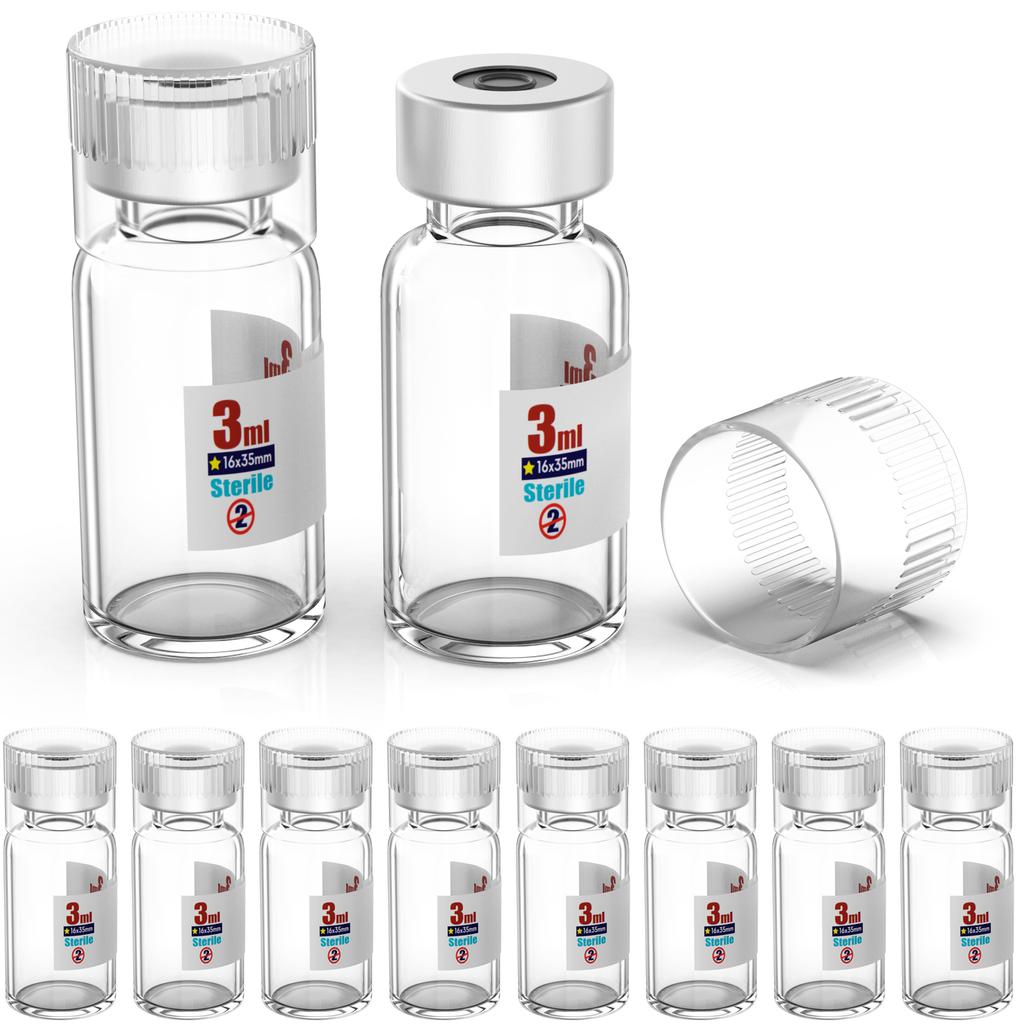 Sterile Empty Vials With Reuse Cap And 13 /20 mm Self Healing Injection Port,Buckle Glass Vials ,Sterile Package,Clear