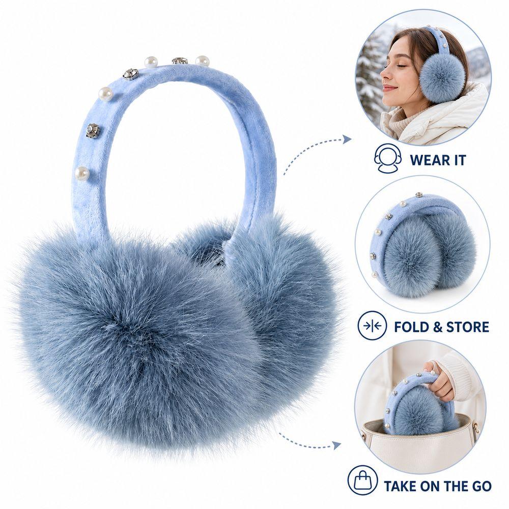 Soft Plush Plush Earmuffs Foldable Ear Warmers Gifts Headband Earmuffs  Cold Weather Wear