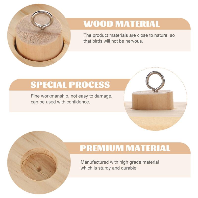 Wooden Household Parrot Accessory Wear-Resistant Interactive Conure Cockatiel Supply for Chewing Grinding Training
