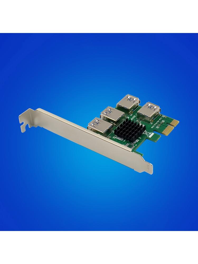 4 Port USB 3.0 PCI for Press Adapter Card 4xUSB PCI-E Pansion Split Converter PCIE USB3.0 HUB  4x PCIE Tender