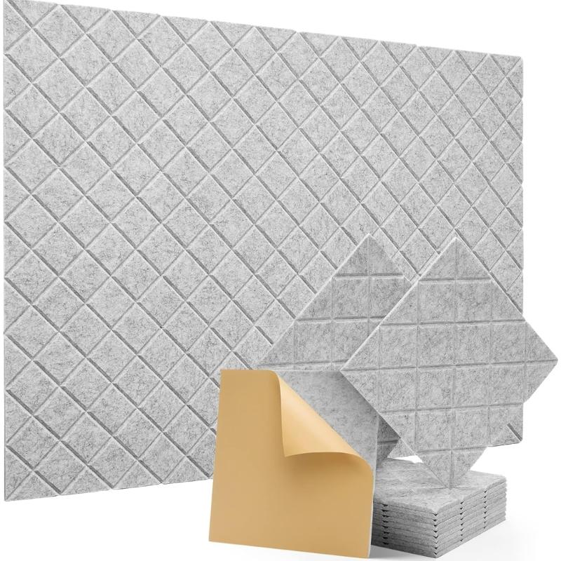 Set mit 12 selbstklebenden Akustikschaumstoffplatten Schalldämmende Wandpaneele Geeignet für Aufnahmestudios und Klassenzimmer