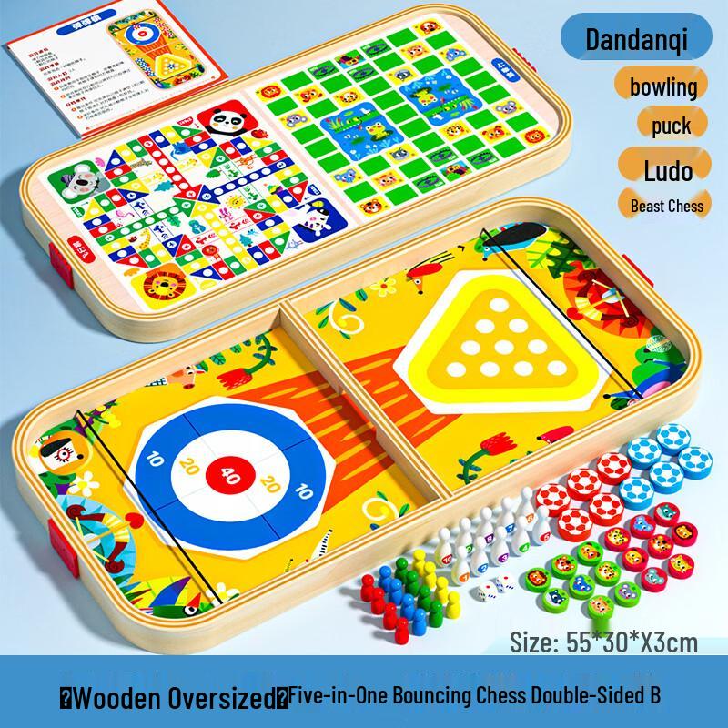 Mussels 5-in-1 Flick Chess Family Board Game Set