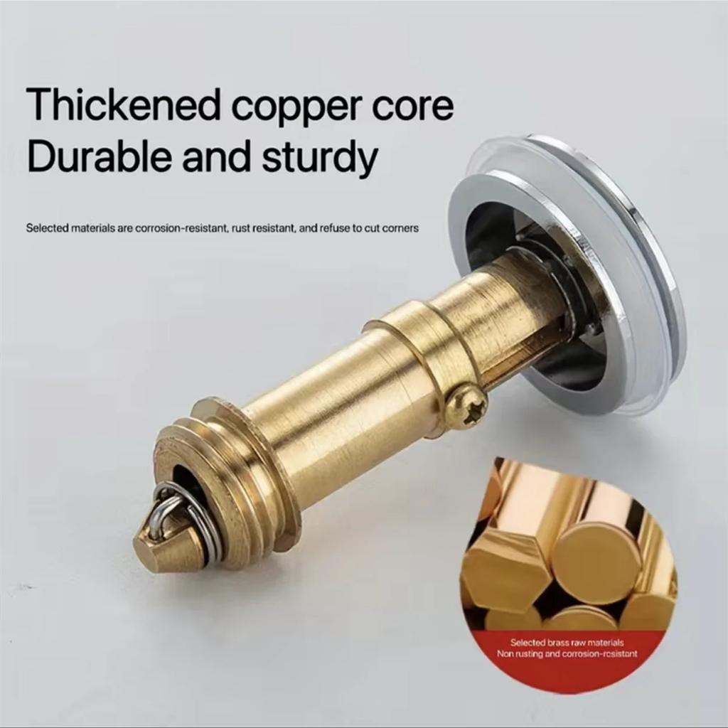 Bathroom Sink Drain Plug, Universal Push Sink Pop-up Chrome Sink Filter, Universal Stainless Steel Rebound Drain Plug Filter