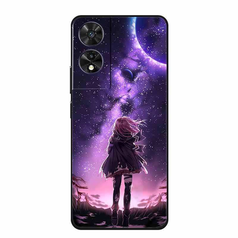 For TCL 505 Case Cartoon Pattern Black Silicone Luxury Phone Cases for TCL 505 Shockproof Soft Covers for TCL 505 TPU Funda Capa