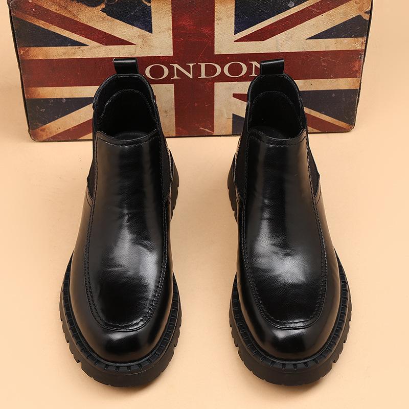 

2025 Winter Men s Boots Martin Boots High Top Leather Shoes Casual Business Short Boots Soft Sole Fashion Leather Boots Chelsea 38