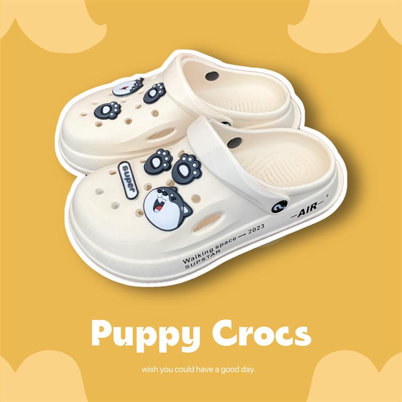Children's Hole Shoes, Men's and Women's Middle-aged and Older Children's 2025 Summer DIY Durable Non-slip Thick-soled Beach Cute Cool Slippers