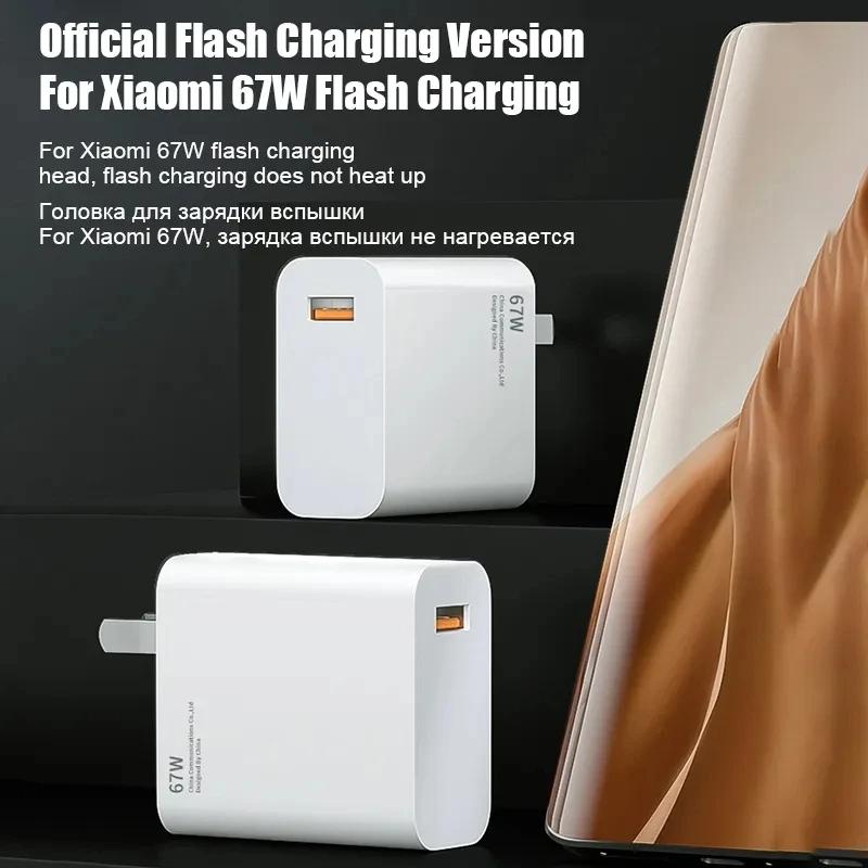 67w USB Super Fast Charger Power Adapter 6A Type-C Cable Quick Charge EU US UK Plug For Xiaomi Samsung  Fcp Oppo Vooc