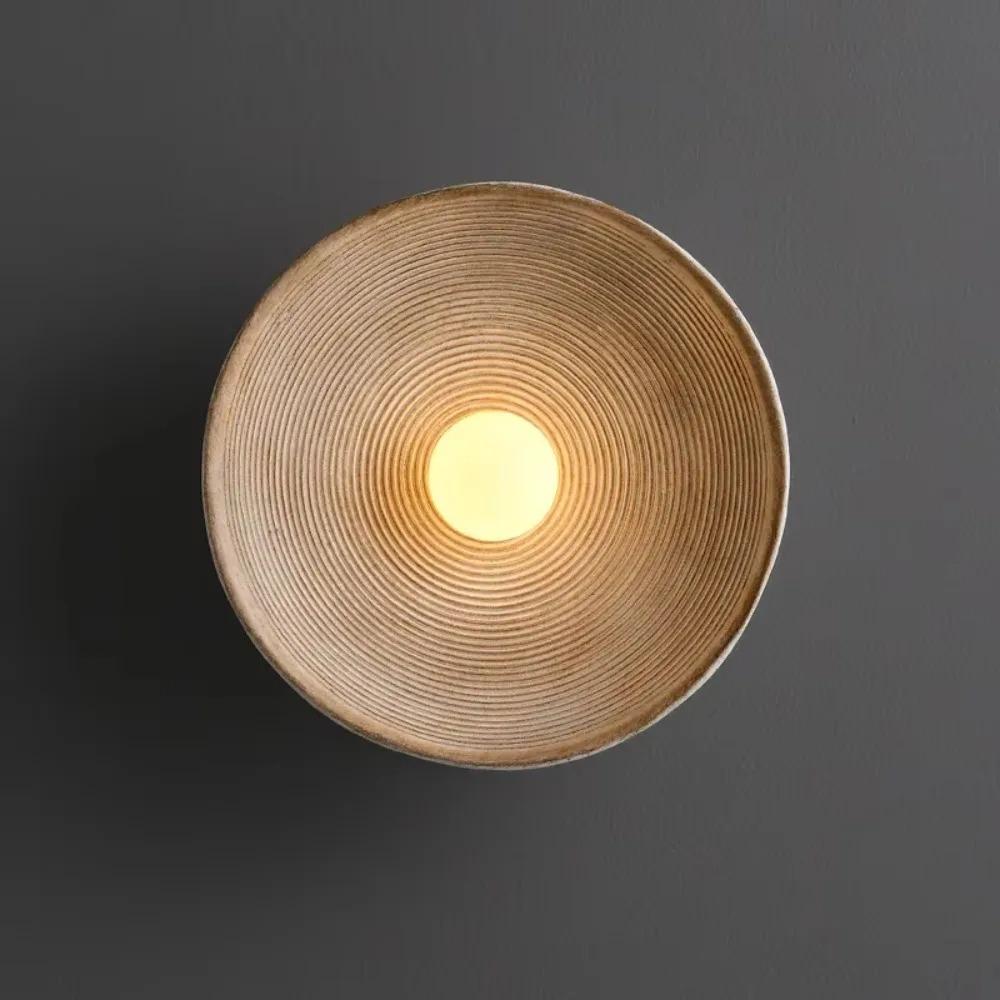 JOYINLED Round Lamp Retro Loft Living Room Bedroom Bedside Sconces Home Decoration Glass Resin Corridor Aisle Wall Lights