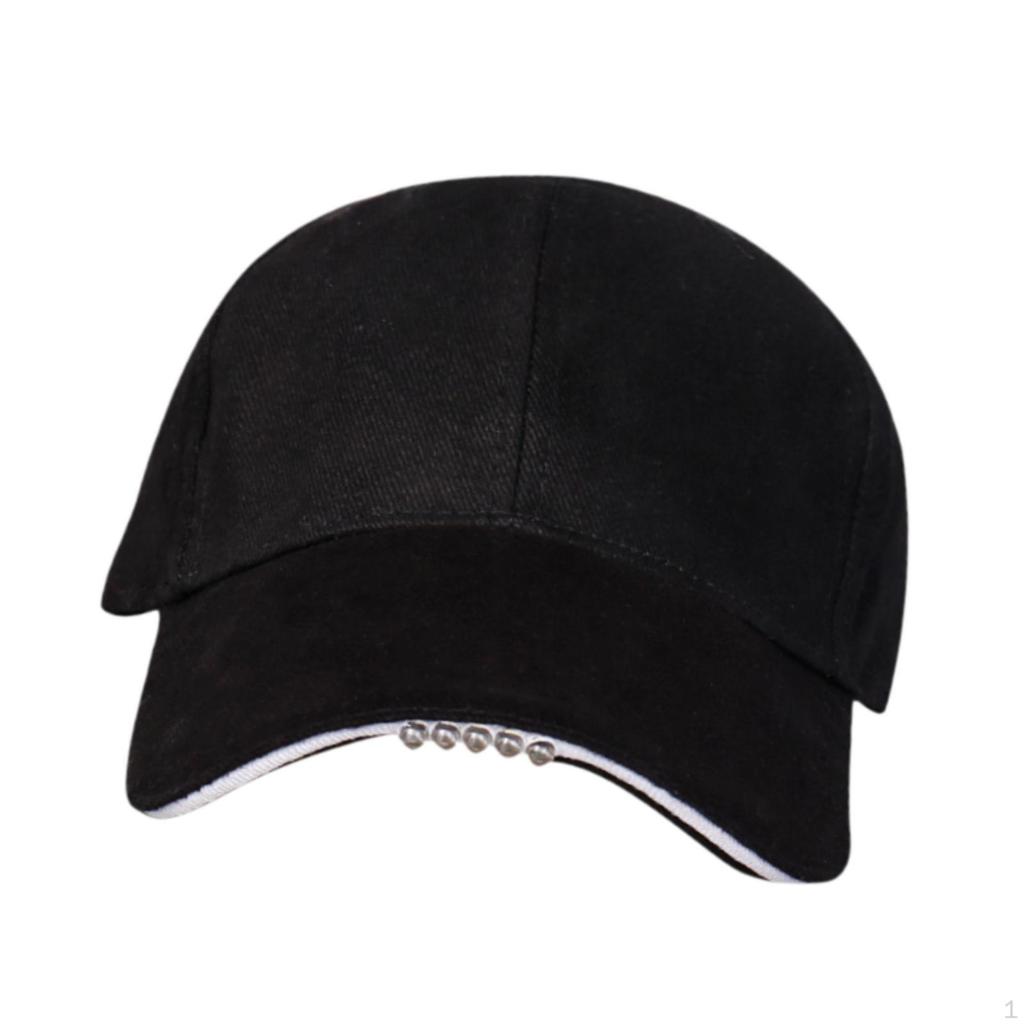 Baseball Cap Adjustable Battery Powered with Cloth Construction And Double Switch Design