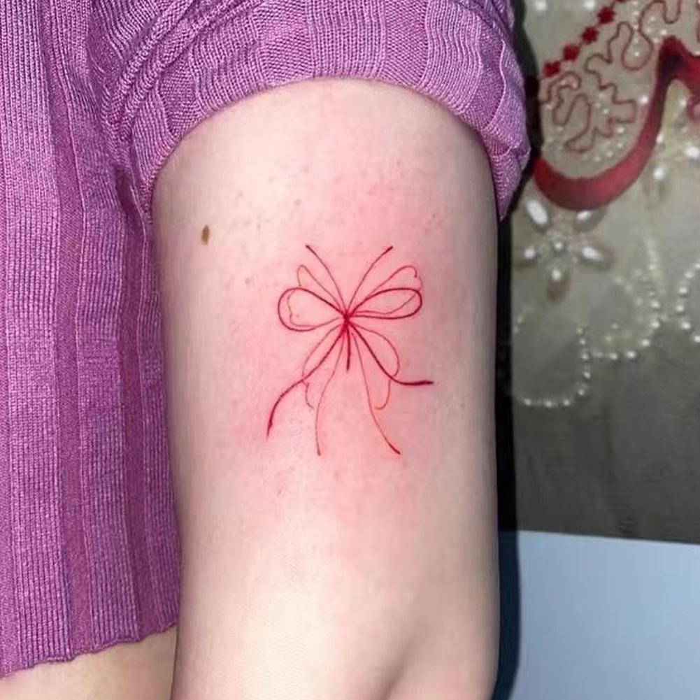 

New Bow Temporary Tattoo Stickers Sexy Ribbon Faux Tatouage for Women Waterproof Long Lasting Body Art Stickers