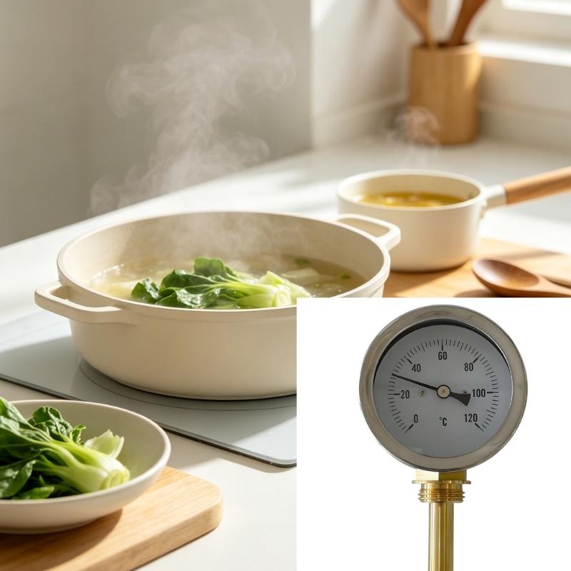 Mechanical Water Temperature Meter with 63 mm Face, Bottom Mount Stem and Thread Fitting for Equipment Follow Up and Service Work Daily