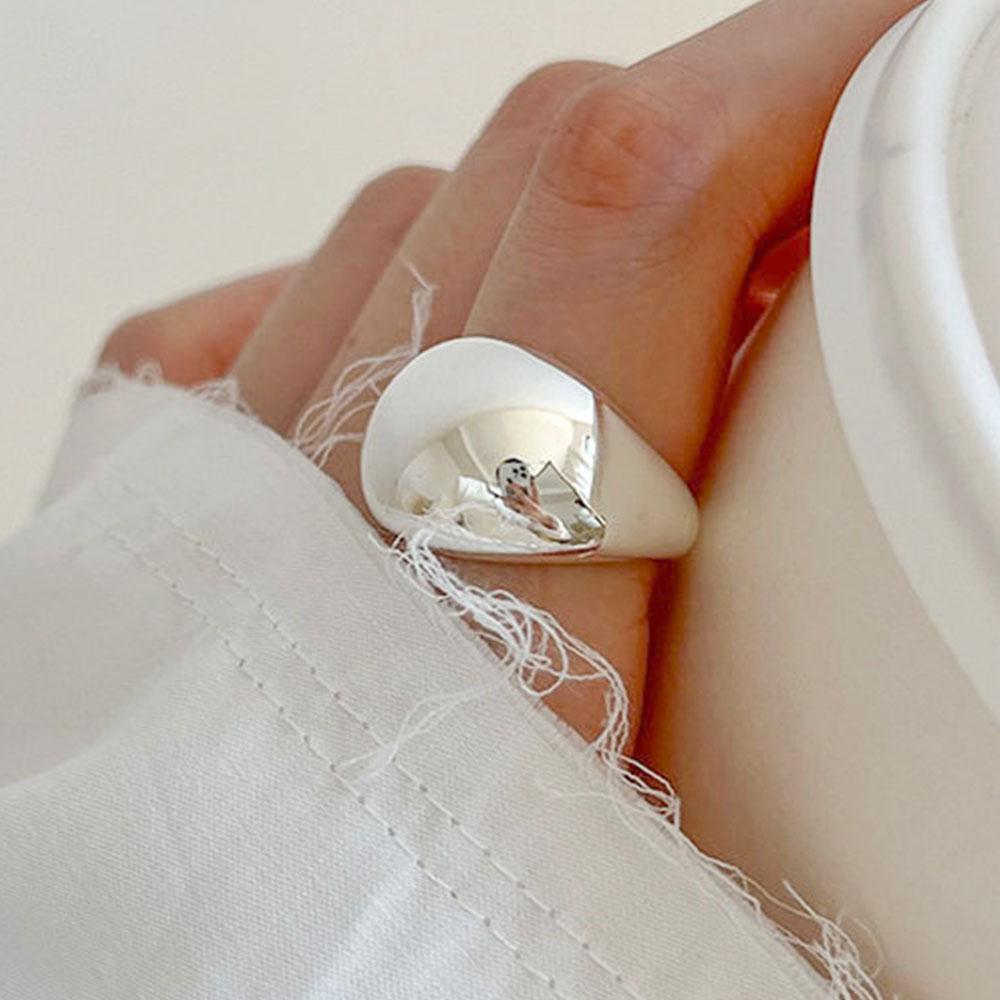 

925 Sterling Silver Simple Ring For Women Fine Jewelry Finger Adjustable Open Vintage Simple Ball Ring For Party Birthday Gift resizable
