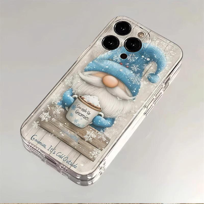 Christmas Winter Snow Gnome Clear Phone Case For iPhone 17 11 13 12 15 14 16 Pro Max XS X XR 16E 7 8 Plus Soft Clear Back Cover