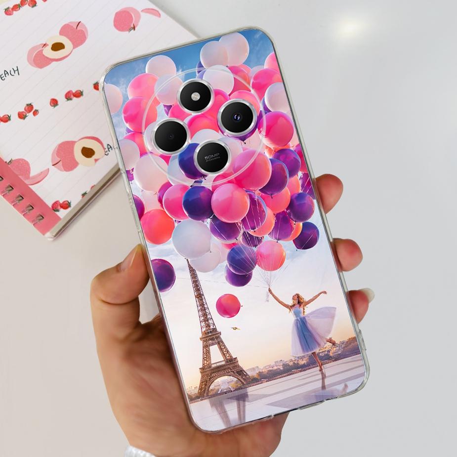 For Xiaomi Redmi 14C Case Cute Cat Butterfly Painted Cover Clear Silicone Soft TPU Phone Case For Xiaomi Redmi 14C Redmi14C Bags