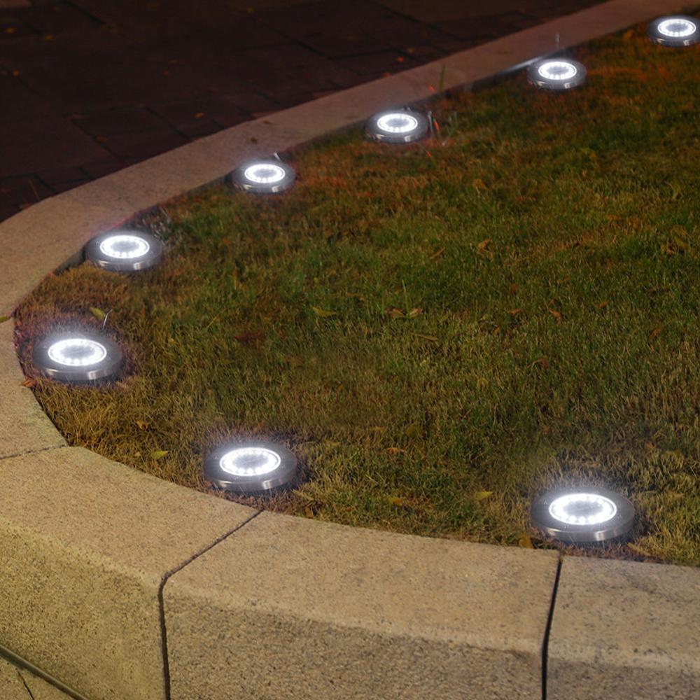 4PCS 8LED Solar Lawn Yard Led Solar Lights Buried Garden Light Waterproof Outdoor PathWay Floor Under Ground Spot Lamp