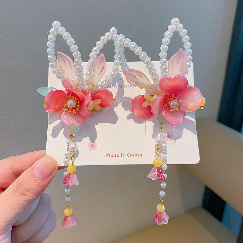 Chinese Style Hanfu Hairpin Set for Girls - Includes Hair Clips, Swaying Tassels, and Butterfly Accessories