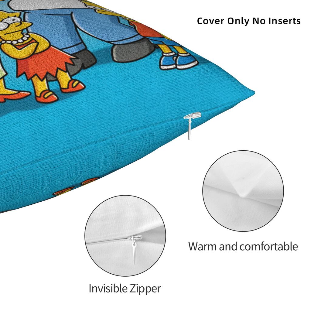 Funny Cartoon S-Simpsons Family Portrait Pillow Case Comfy Pillow Cover For Chair Sofa Home Decor Fashion Cushion Cover