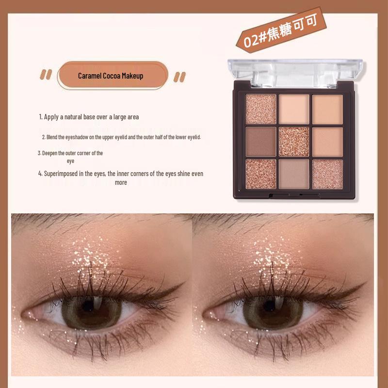 

Helen Beauty Earth Tones Eyeshadow Palette: Nine Matte & Shimmer Shades for Daily Wear, Perfect for Beginners