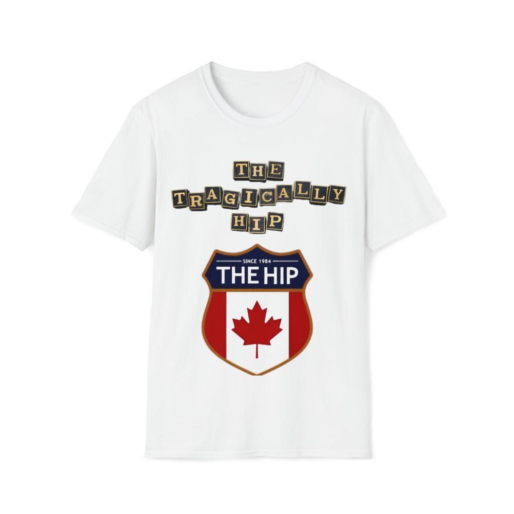 Unisex Cotton T-Shirt. The Tragically Hip. Canadian Flag Unisex T-Shirt XL
