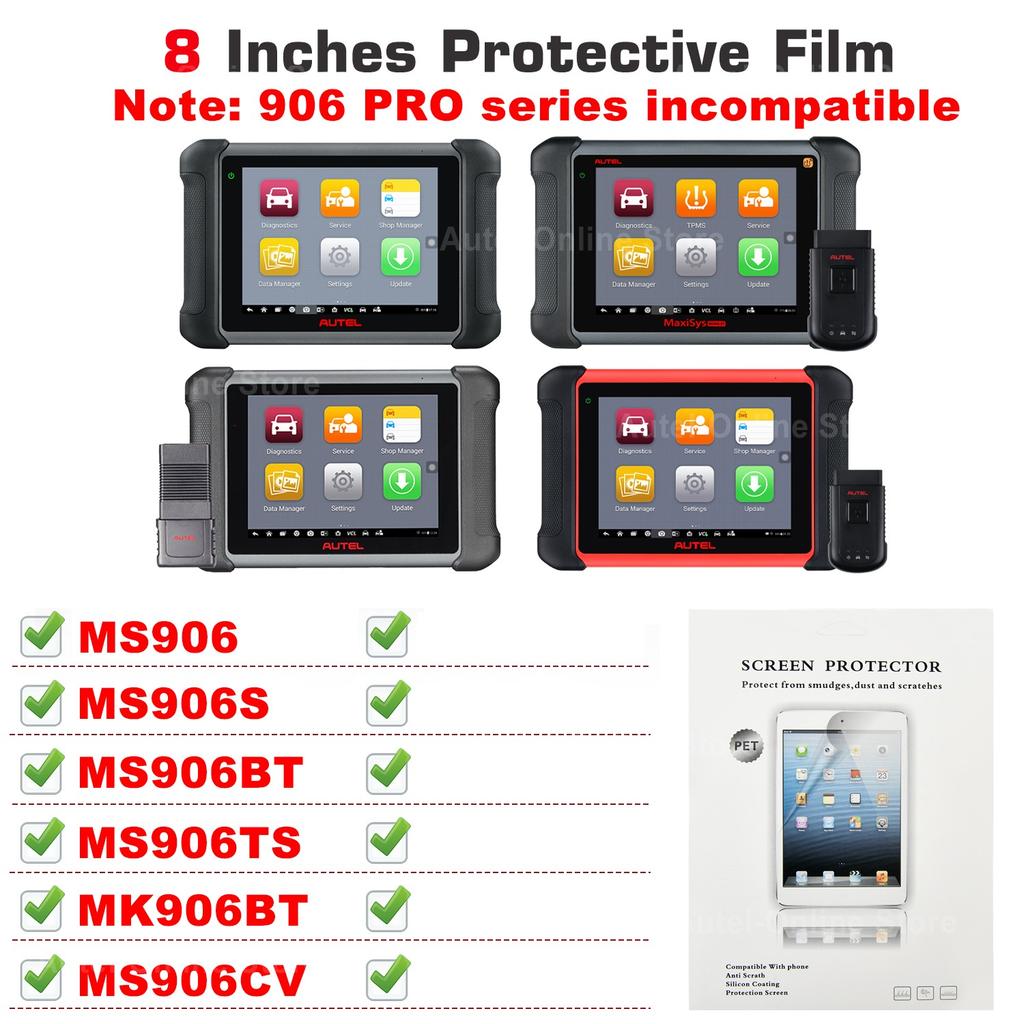 Autel Scanner Protect Film 5.5/ 8/ 9.7/ 10.1inches Screen Protector Compatible with KM100/ MK808BT/ MP808BT/ DS808/ IM508/ IM608