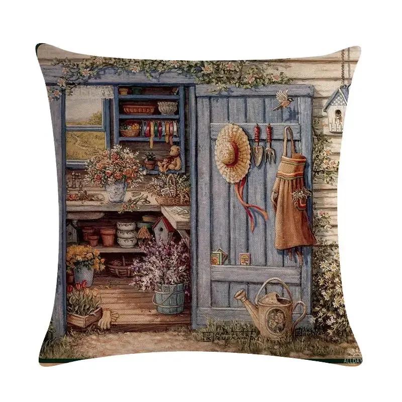 45X45Cm Decorative Throw Pillows Case Purple Lavender Flower Pillowcase Decorations Home Navidad Decor Flower Floral Decor