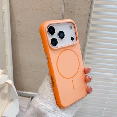 With AI Camera Capature Shutter Button Two-Tone Phone Case For iPhone 17 Pro Max 16 Liquid Silicone Cover Magnetic For Magsafe