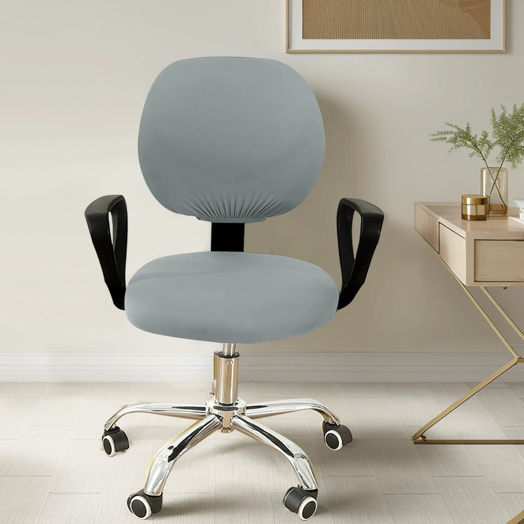 Plain Spandex Stretchable Desk Office Computer Chair Seat Covers Washable Rotating Backrest Cushion Pets Protectors Slipcover