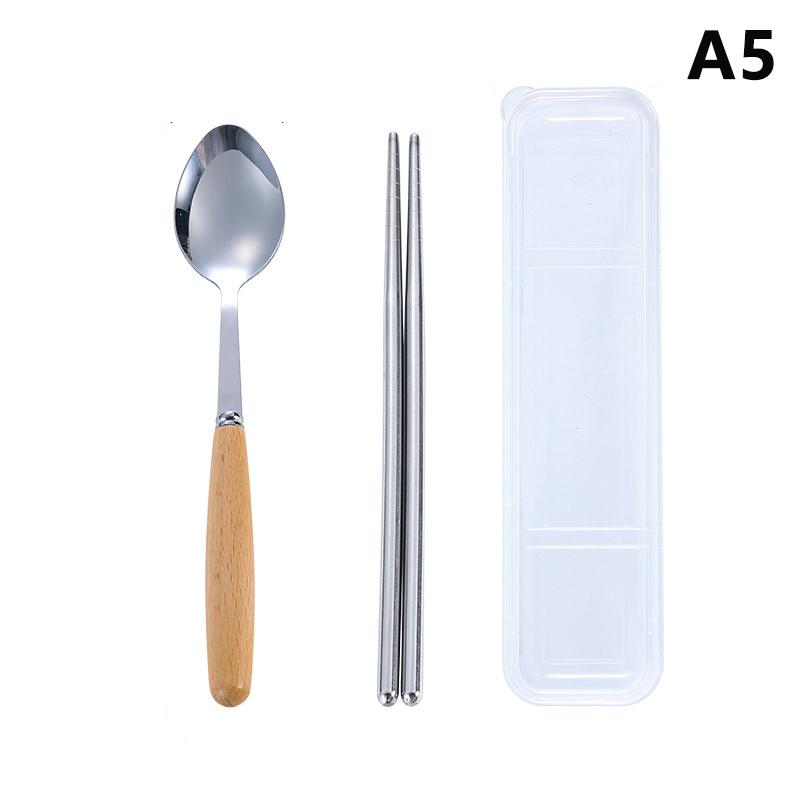 1/2/3 ks Nerezové nádobí s dřevěnou rukojetí Lžíce Steakový nůž Vidlička Čajové lžičky Pro domácí kuchyni Stolní nádobí Kuchyňské nářadí