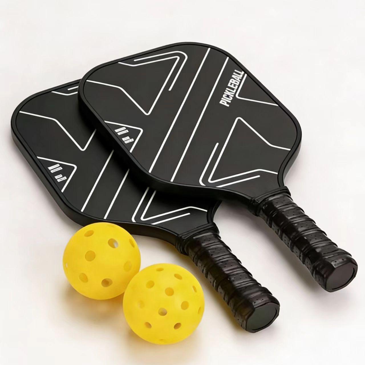 Fiberglass Pickleball Paddle Custom Geometric Line Pattern 16mm PP Honeycomb Core Anti Slip Sweat Absorbing Grip Fiberglass