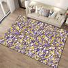 Abstract Colorful Artistic Carpet with Yellow, Purple, and White Patterns Suitable for Use As an Anti-slip for Living Room Bedroom Sofas