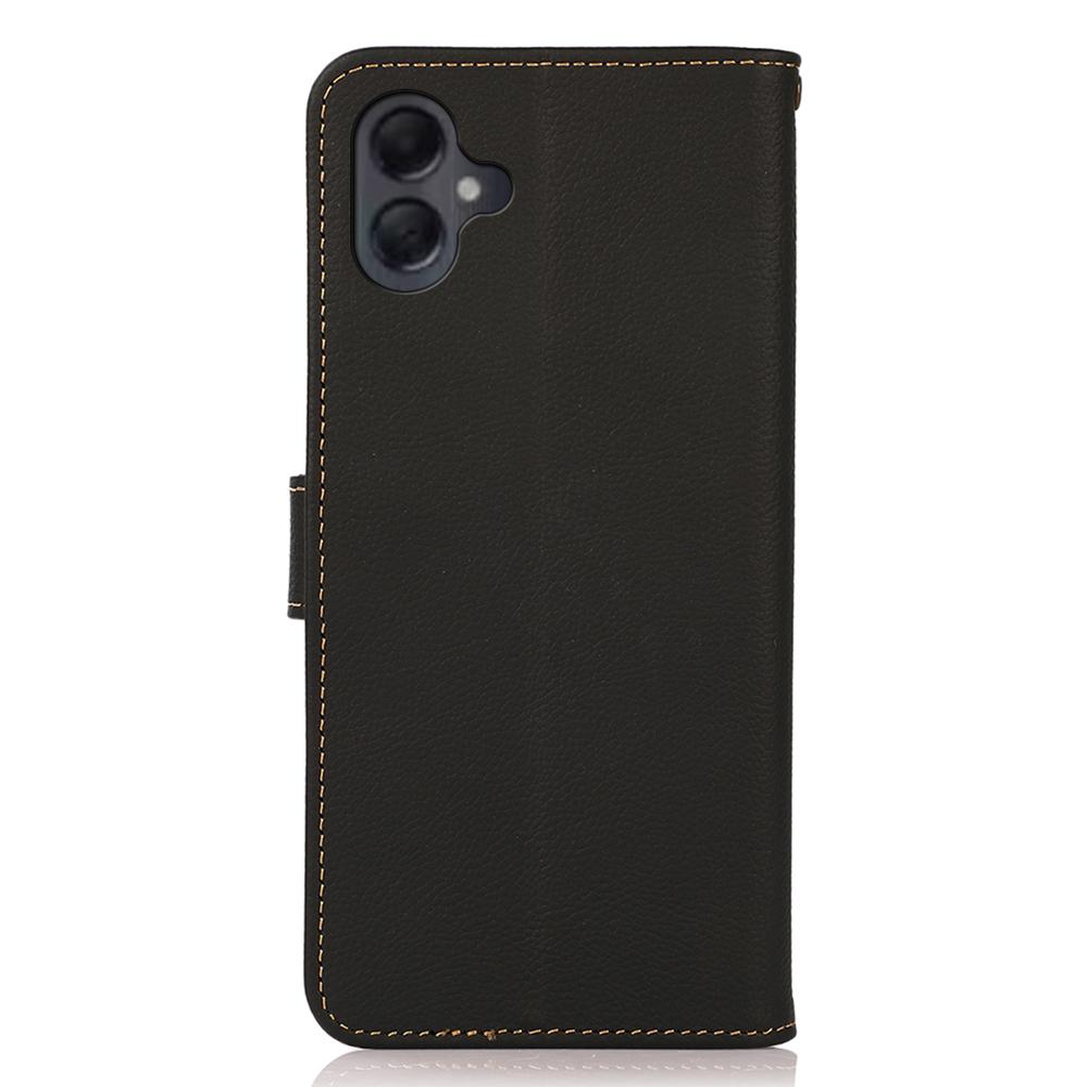 KHAZNEH For Samsung Galaxy A06 4G Case Genuine Cow Leather RFID Blocking Wallet Phone Cover