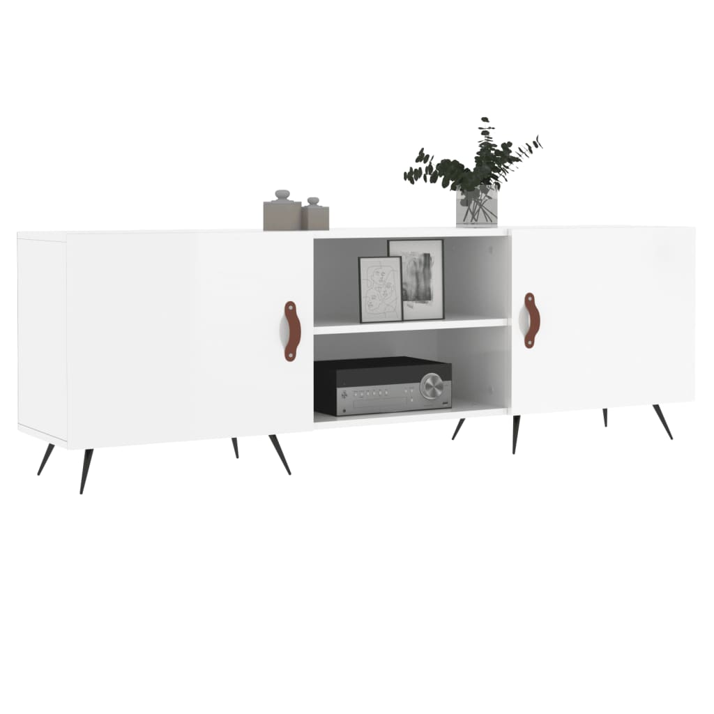 Glossy White TV Cabinet 150 x 30 x 50 cm Particleboard