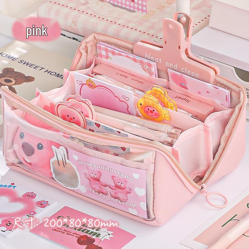High-Capacity Pencil Case for Girls 2024 - Junior/Elementary School Stationery Bag