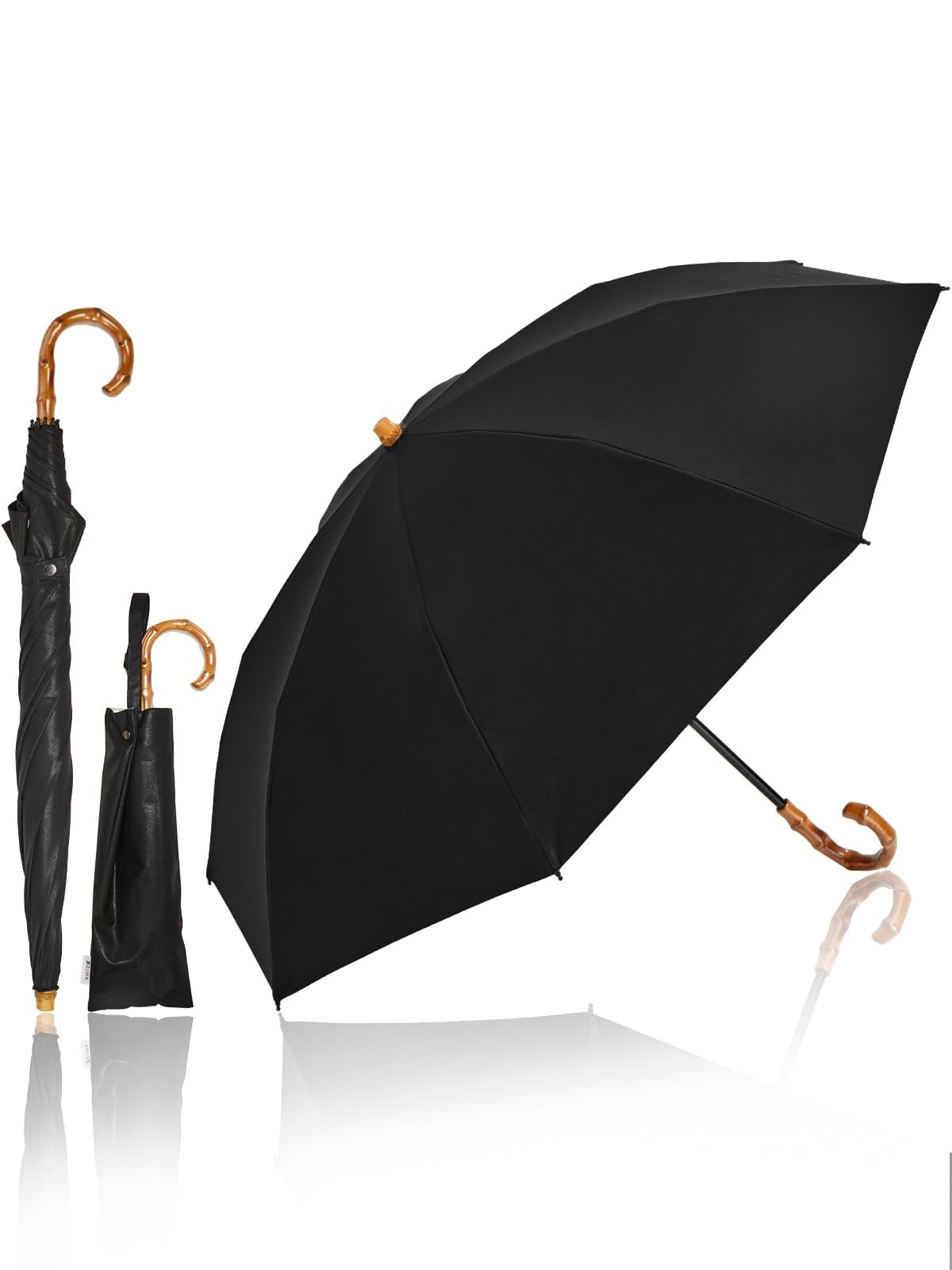 

KIZAWA Складной шелковистый глянцевый реверсивный длинный легкий полностью теплоотражающий зонт от солнца, двухслойный, тканевый, складной, зонт, 100% блокировка, складной, затемняющий,