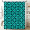 Modern Style Blue Black Geometric Printed Shower Curtain For Bathroom Decoration 72 X 84 Inch Size Set With Hooks Included