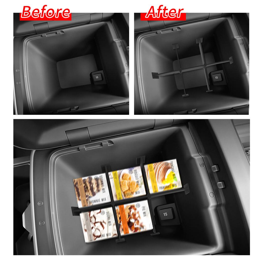 LUCKEASY for Kia Telluride 2027+ Base Trim Car Center Console Armrest Box Divider Storage Tray Organizer Accessories ABS Black