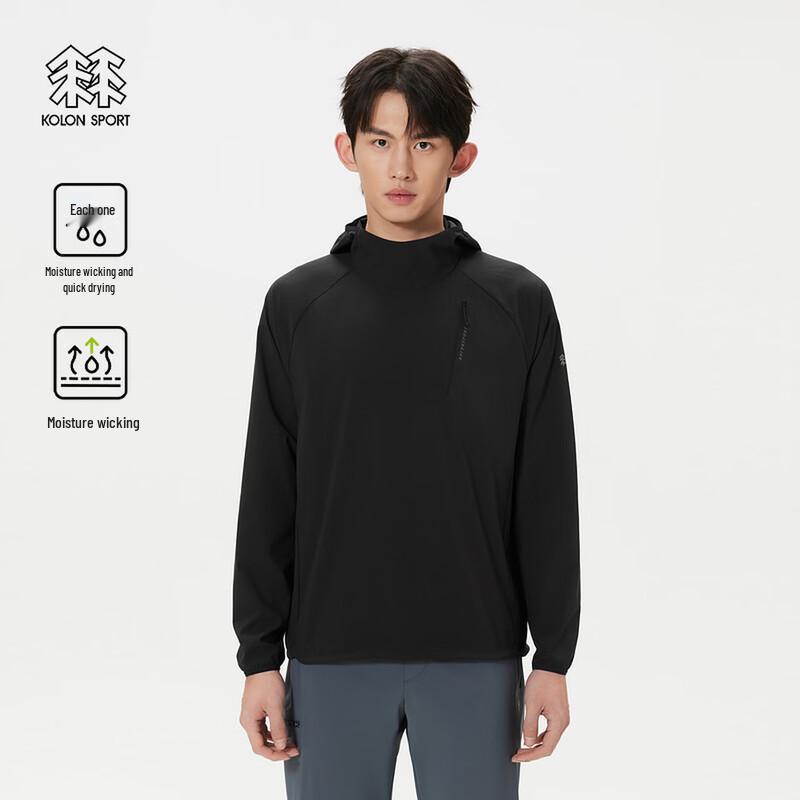 KOLON SPORT Men's AIRDOT Moisture-Wicking Half-Zip Long Sleeve T-Shirt