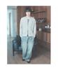 Wide Fit Full Elastic Cargo Denim Pants Blue