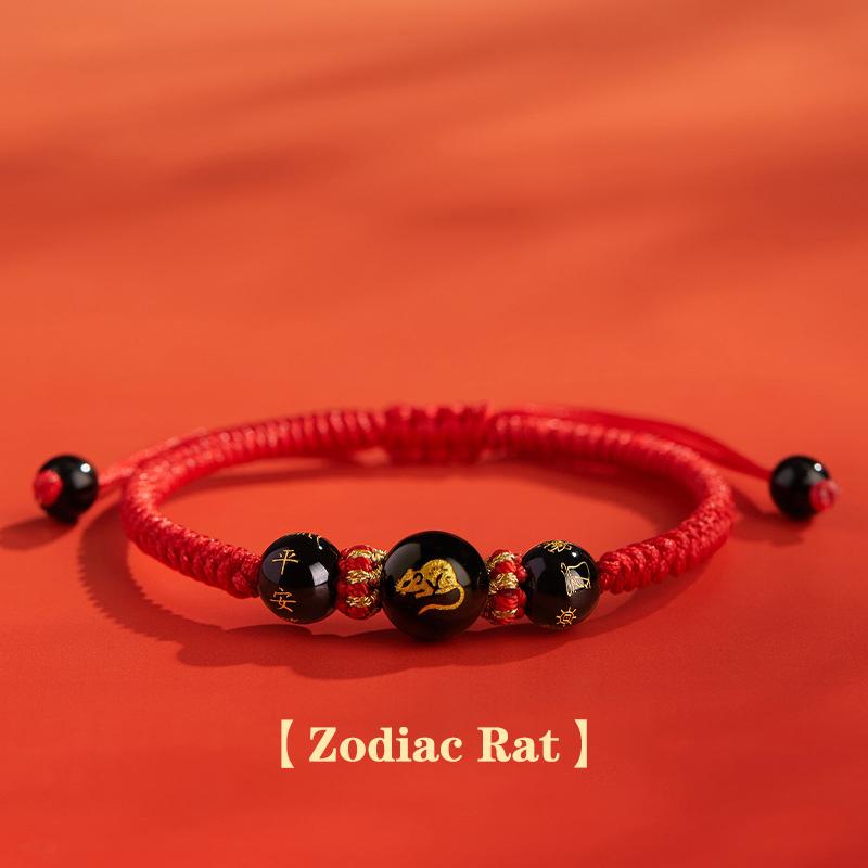 Chinese Style Zodiac Red Rope Braided Bracelet For Men Women Simple  Year Lucky Bracelet Amulet Jewelry Accessories Gifts