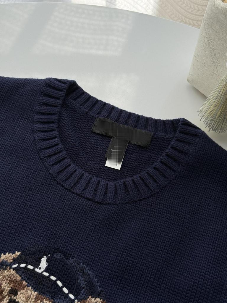 Mały Niedźwiedź 25. Rocznica Męska Dzianina z Czystej Bawełny z Haftem - Kolekcja Jesień/Zima