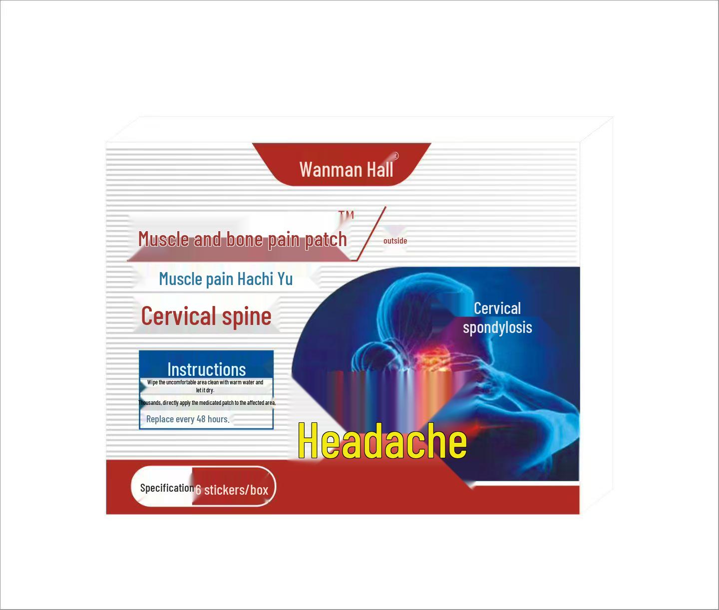 Cervical Vertebra Pain Relief Patches - 6 Pack