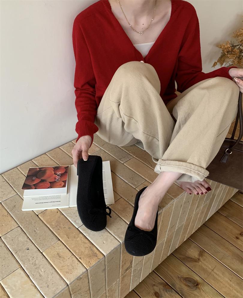 French Round Head Flat Bottom Mary Jane Shoes for Women's 2025 Spring New Xiaoxiangfeng One-pedal Grandma Single Shoes