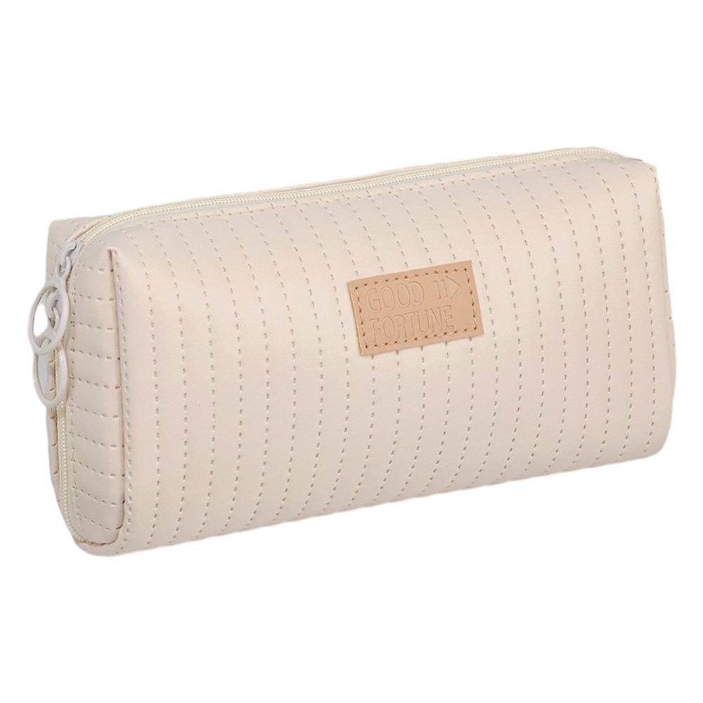 Double Zipper Pen Bag PU Pen Storage Bag New Pencil Pouch  Stationery Supplies