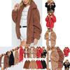 Luxuriöse Damen Dicke Warme Fleecejacke Mantel mit Weichem Flauschigem Kunstfell