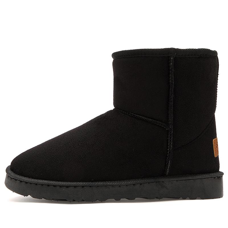 Fashion Brown Suede Men's Winter Boots Outdoor Warm Plush Snow Boots Men Fur Ankle Boots for Women Slip On Cotton Shoes botas masculino