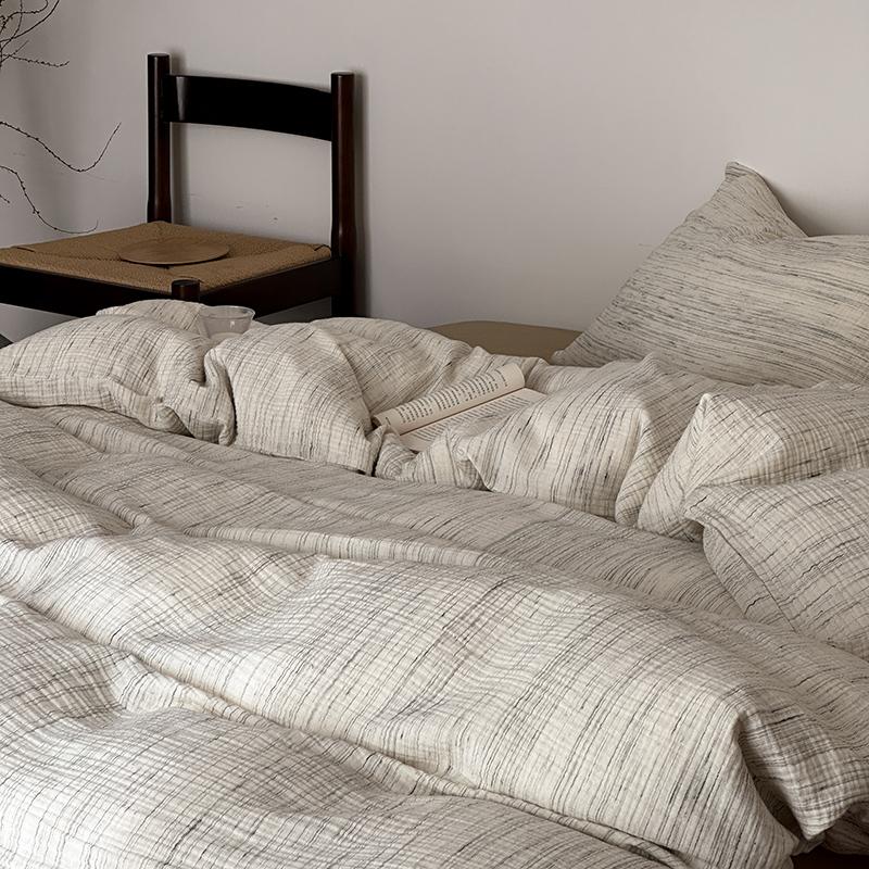 High-quality Super Soft Double Gauze Bedding Set 100% Cotton Breathable Skin-friendly Duvet Cover Set with Sheet Quilt Cover Set