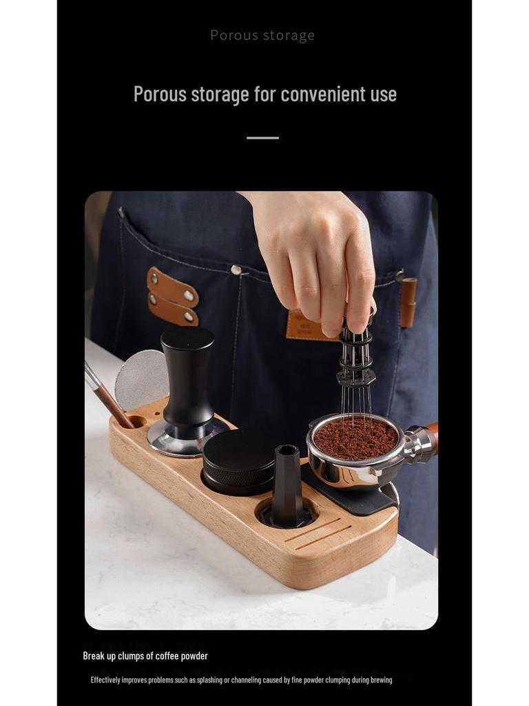 Beechwood Coffee Tamper Base & Dosing Cup Holder